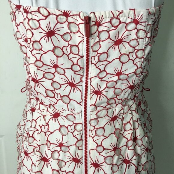 Jean Paul Gaultier for Target Juniors Floral Strapless Mini Dress Size 9 Red - Picture 13 of 16